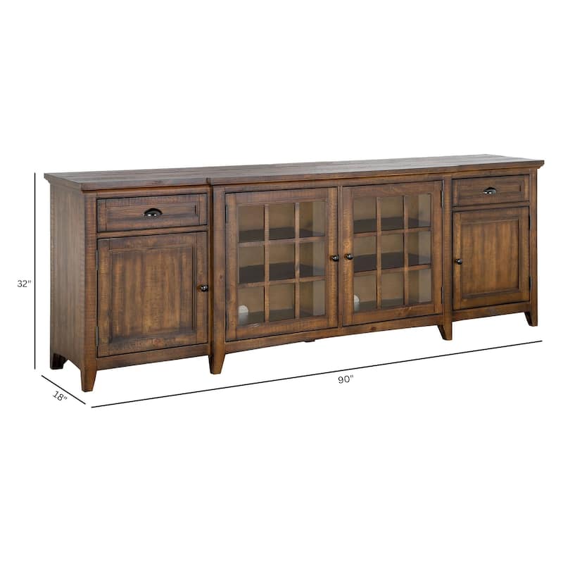 Magnussen Home Bay Creek Toasted Nutmeg 90" Console - 90"W x 18"D x 32"H