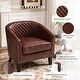 preview thumbnail 76 of 90, Axia Barrel PU Leather Accent Chair with Nailhead Trim