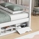 preview thumbnail 5 of 5, Full House Bed with Roof Frame, Bedside-shelves, Under Bed Storage Unit,White