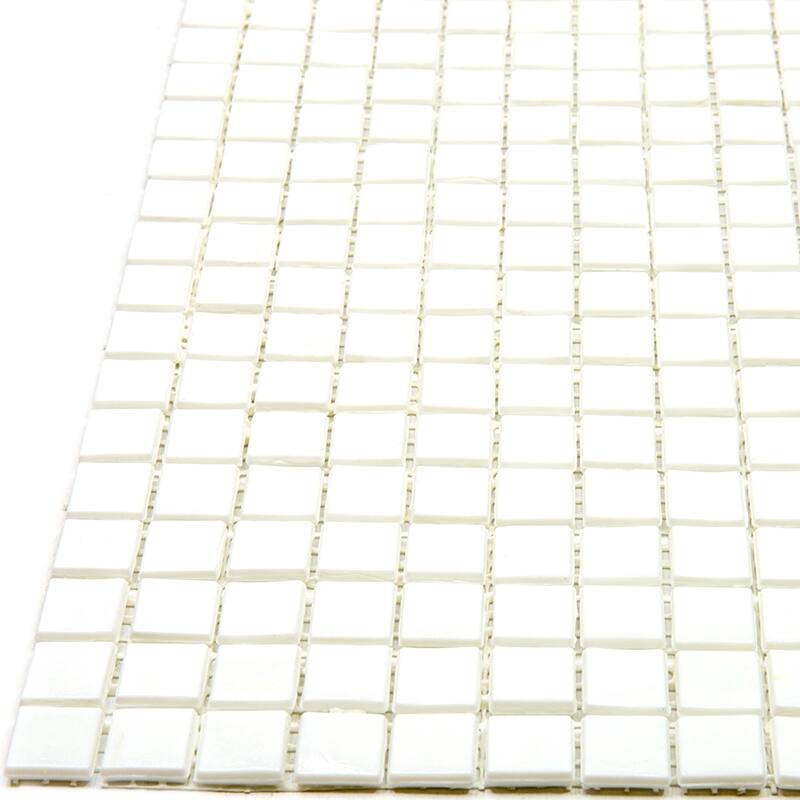 Apollo tile 12" x 12" Skosh Glossy Baby Powder White Glass Tile (18.69 sq ft/case) - 20 Pack