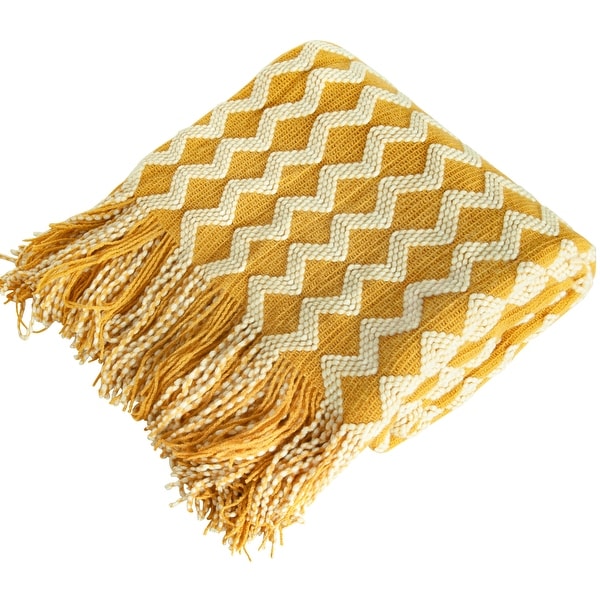 NTBAY Soft All Season Reversible Acrylic Knitted Throw Blanket, Lightweight and Decorative Travel Blanket 51''x67''. Opens flyout.