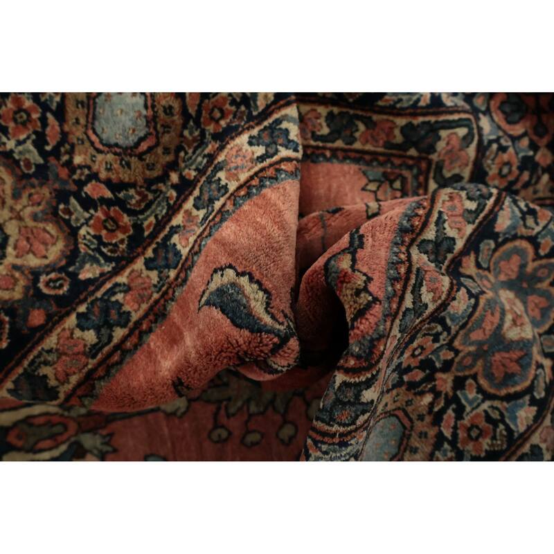 Hand Knotted Oriental 100% Wool Carpet Traditional Floral Oranges & Rust Sarouk Area Rug - 6' 5'' X 4' 1''