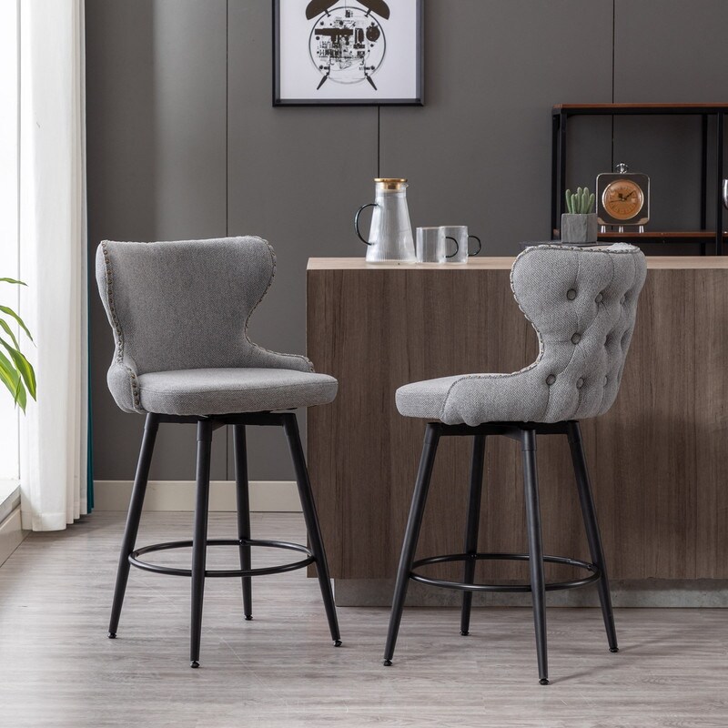 Swivel bar stools shop with nailhead trim