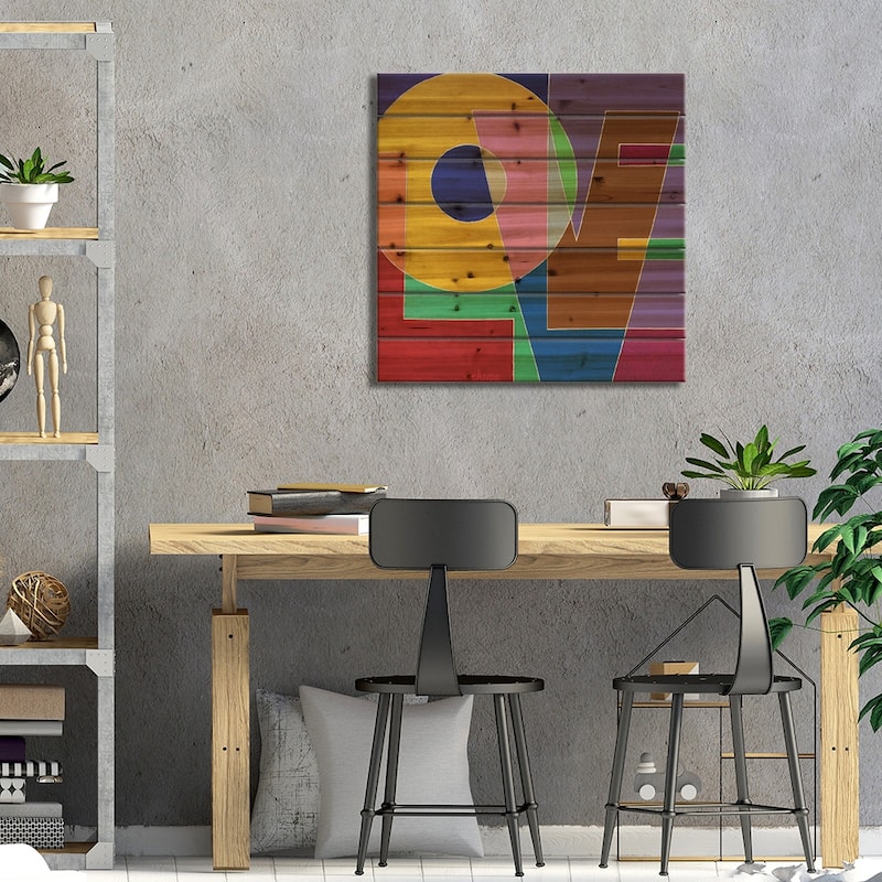 All You Need Is Love Print On Wood by Alla GrAnde - Multi-Color