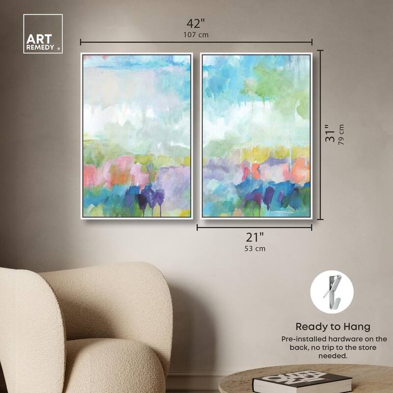 Harmonic Greens Canvas Set of 2 by Art Remedy