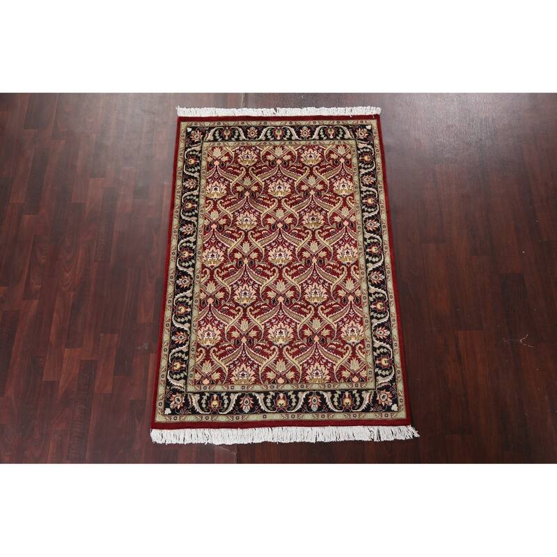 Vegetable Dye Floral Aubusson Chinese Oriental Wool Area Rug Handmade - 3'11" x 6'0"