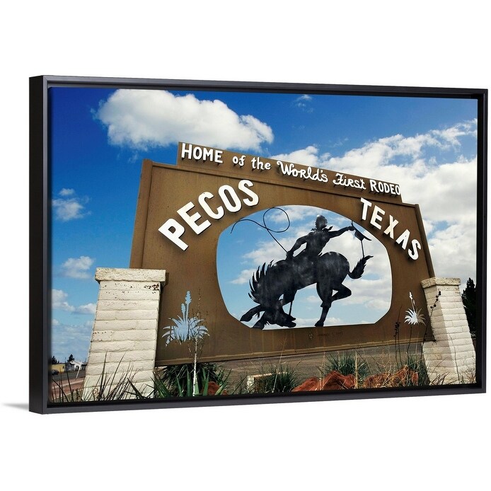 Shop Pecos Texas Black Float Frame Canvas Art Overstock