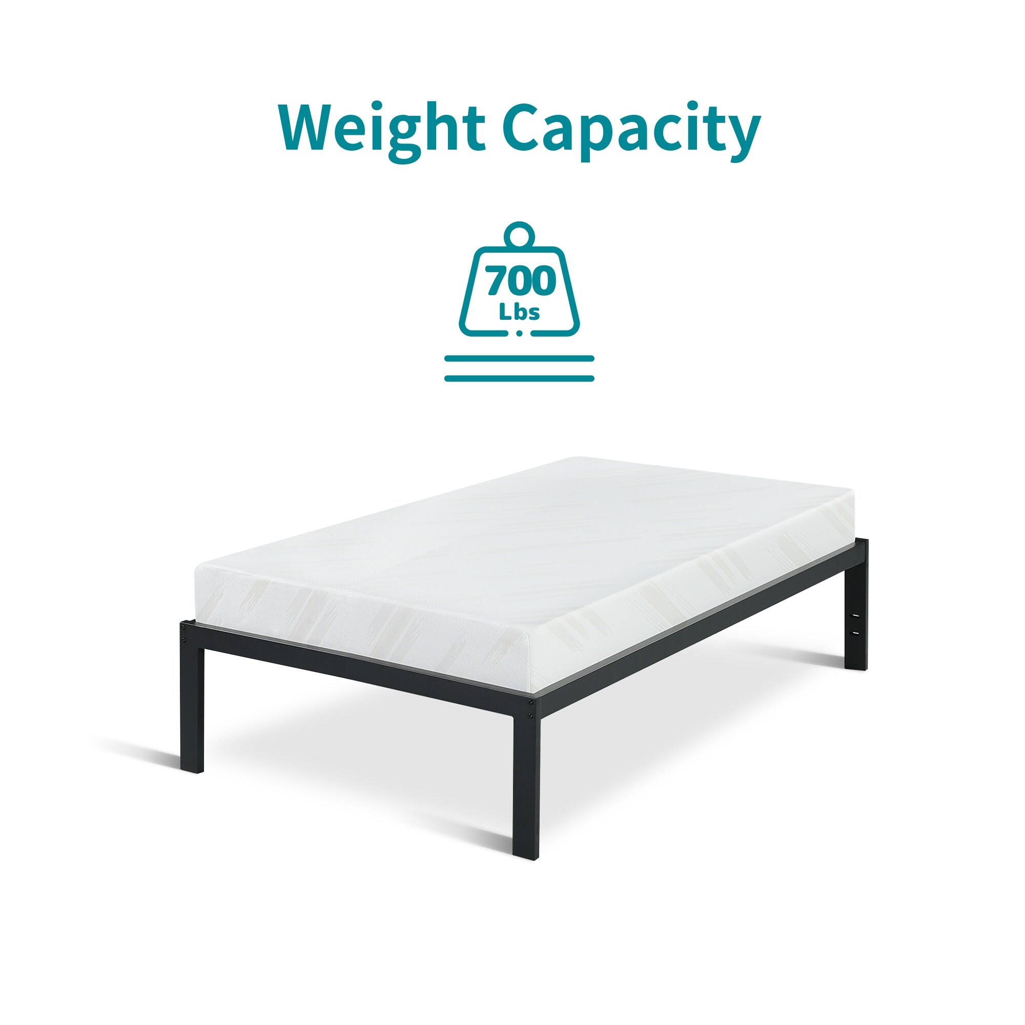Sleeplanner 18 inch tall heavy duty steel slat bed hot sale frame