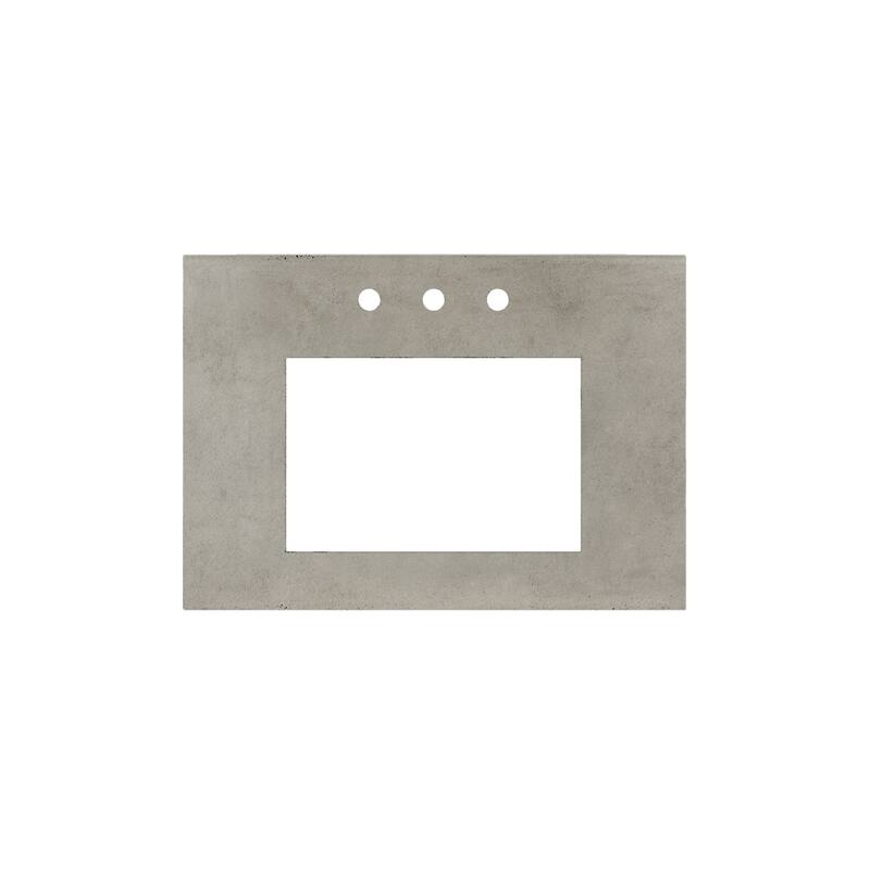NativeStone Concrete Vanity Top - Rectangle Sink Cutout with 8" Widespread Faucet Holes (Top Only) - 30.5" - Ash
