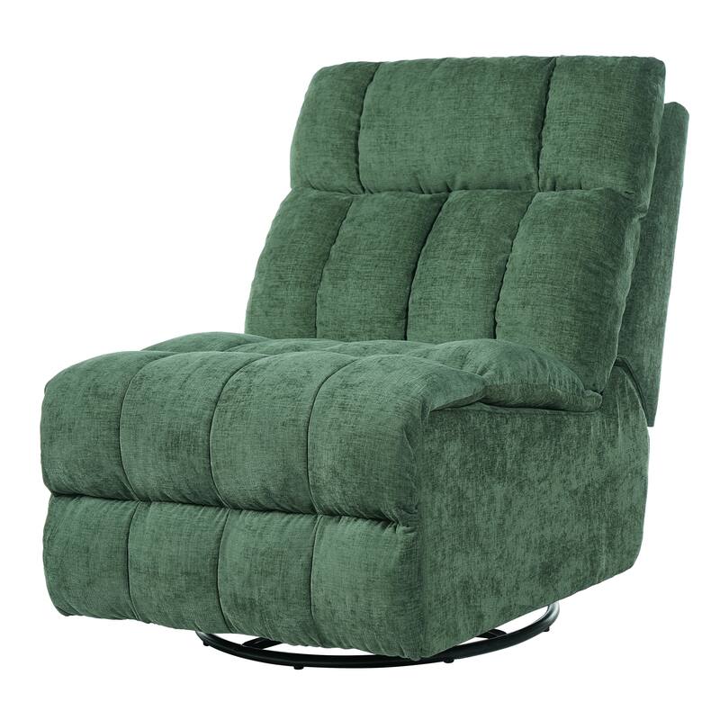 360° Swivel Rocker Recliner Chair Chenille Upholstered Manual Recliner