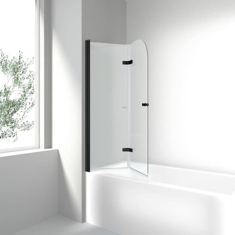i-Homare 35 in. W x 55 in. H Frameless Tempered Glass Tub Door