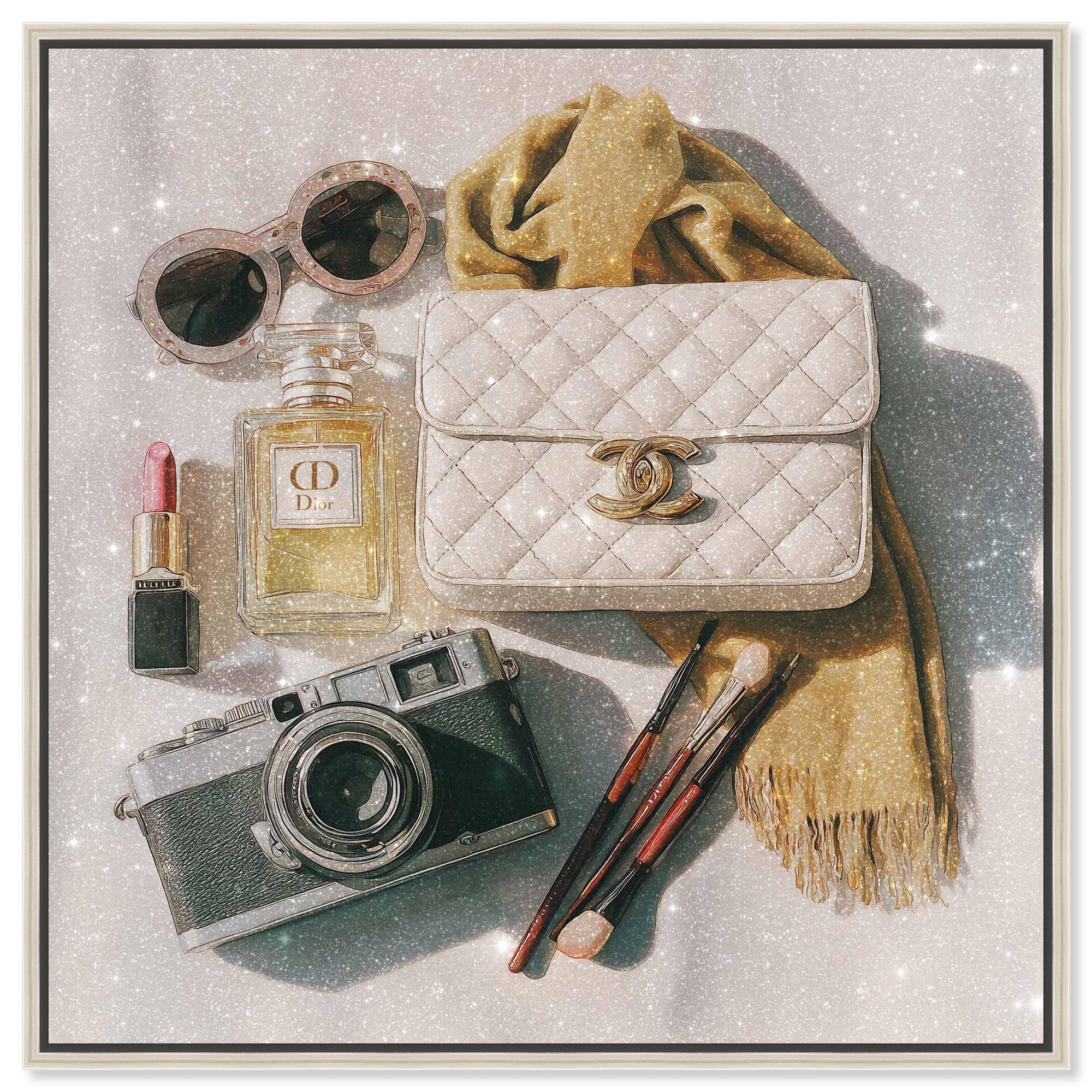 Morning Accessories Fashion Art Framed Canvas Print by Art Remedy