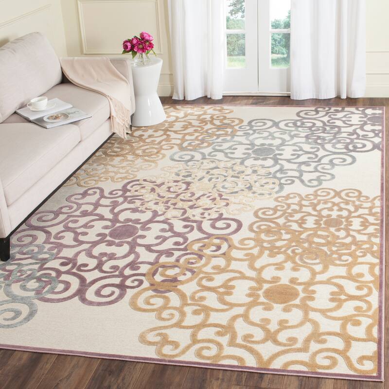 SAFAVIEH Paradise Youliana Modern Viscose Rug - 8' x 11'2" - Mauve/Multi - Rectangle