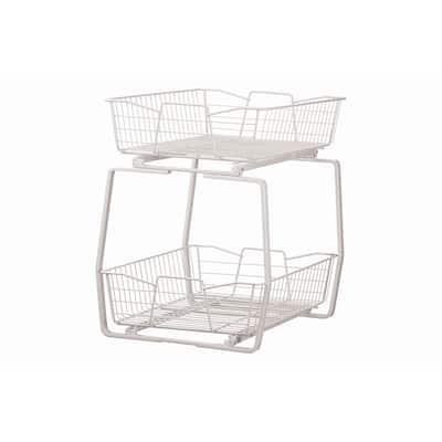 ClosetMaid White Finish 14in Two-Tier Pull Out Cabinet Organizer