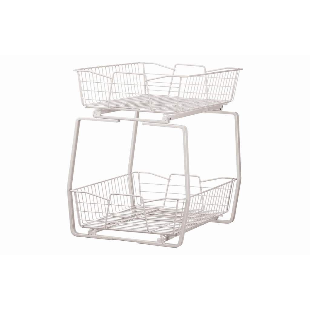 ClosetMaid White Finish 14in Two-Tier Pull Out Cabinet Organizer