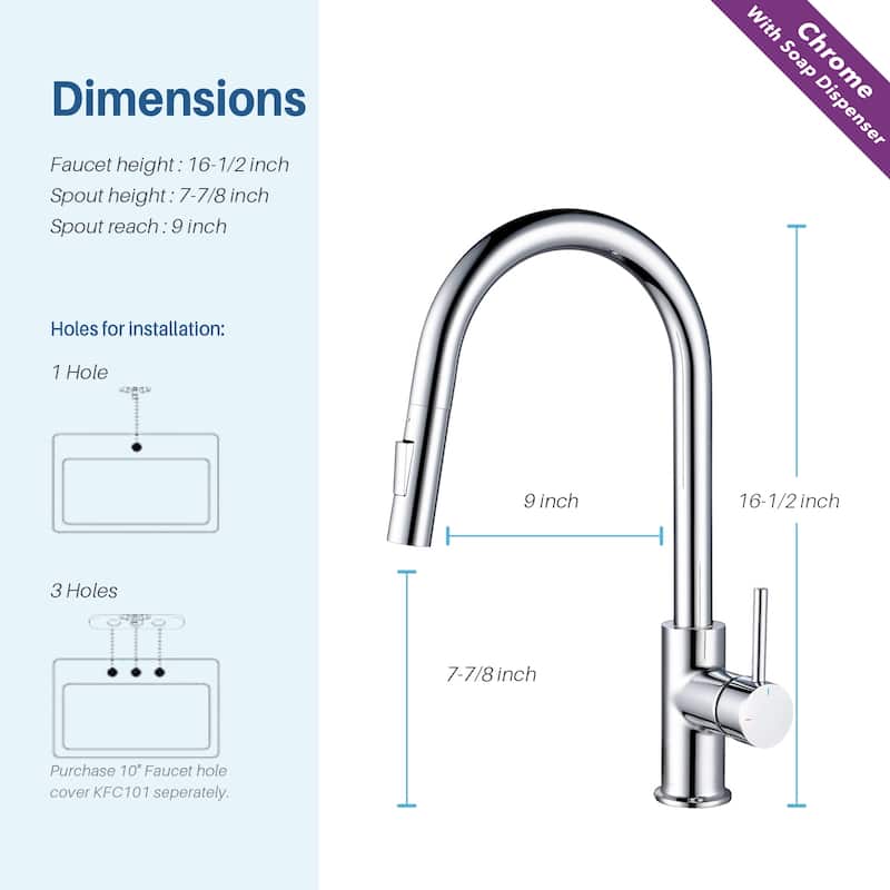 Blossom Solid Pull-Down Kitchen Faucet w/ 360 Swivel, Single Handle