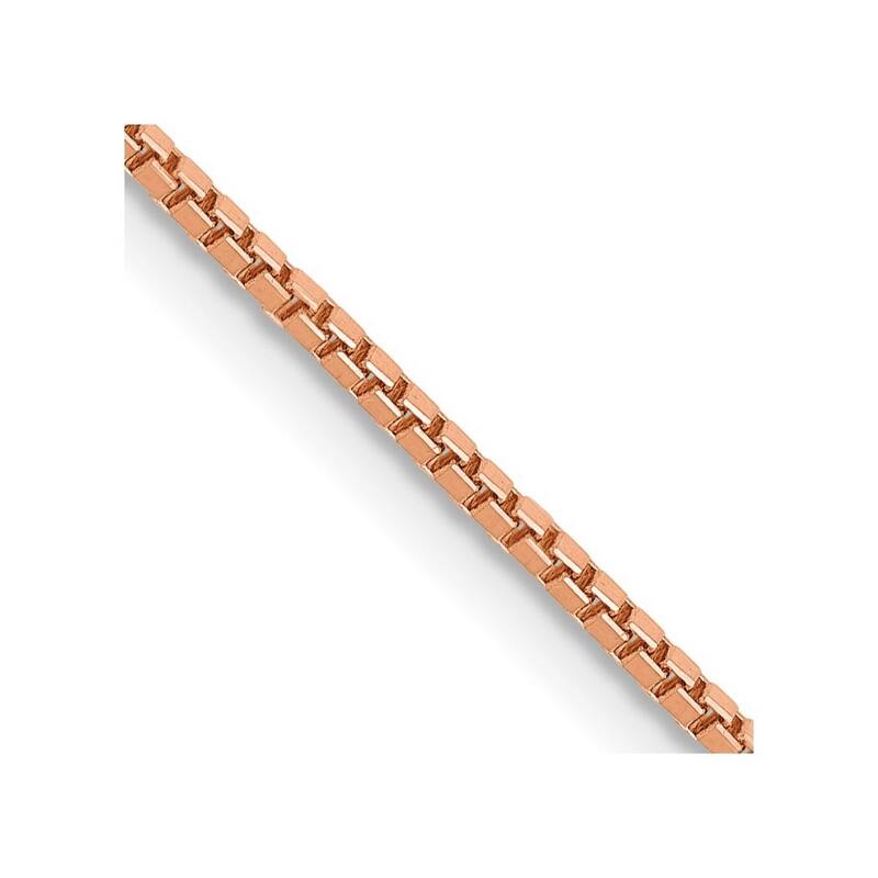 Curata 14k Rose Gold 8" 1.10mm Box Link Chain Bracelet