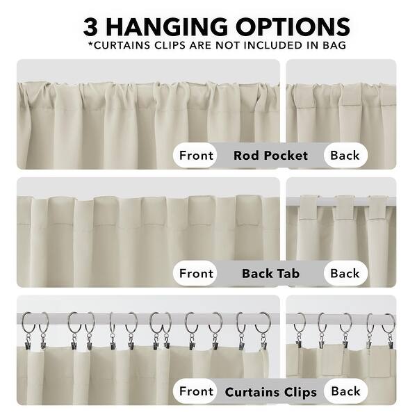 Deconovo Back Tab Blackout 42 Width Curtains (2 Panel)