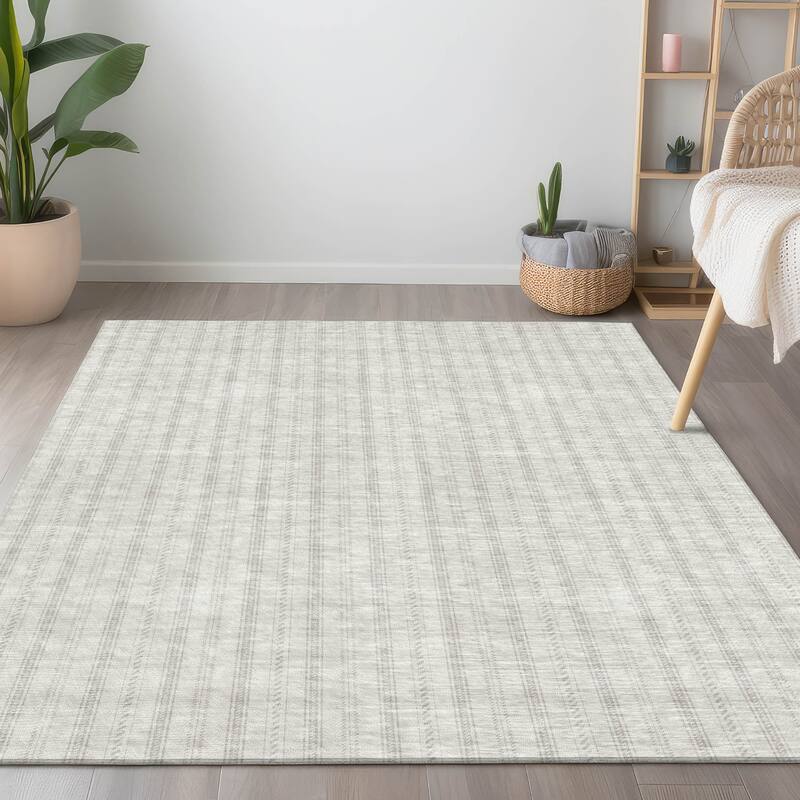 Machine Washable Indoor/ Outdoor Chantille Stripe Twist Rug