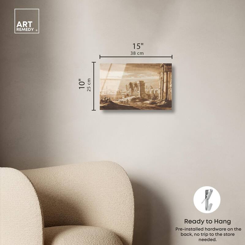 Capriccio View of Roman Ruins Acrylic by Art Remedy, Ready to Hang