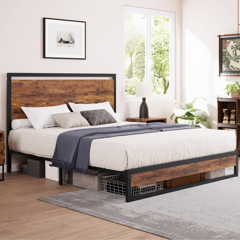 6/12 Inch Twin/Full/Queen/King Metal Platform Bed Frame