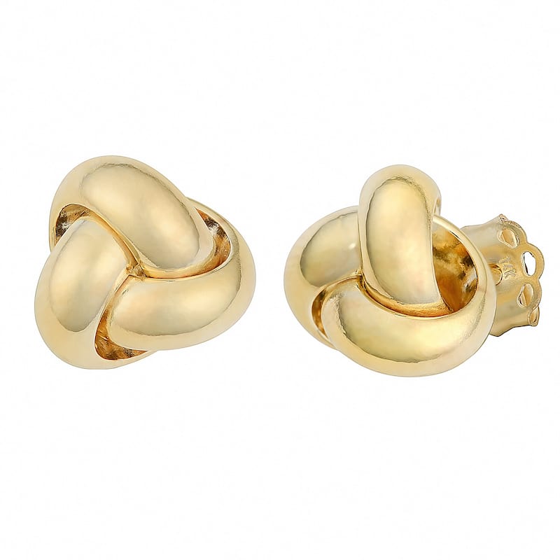 Fremada 14k Gold Polished Love Knot Earrings