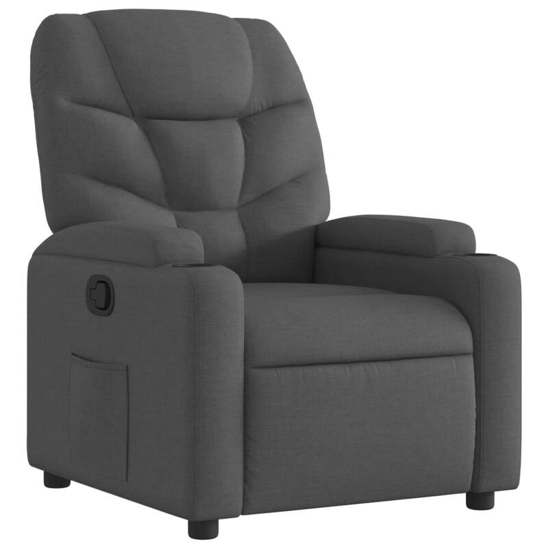 vidaXL Recliner Chair Dark grey Fabric (100% polyester), metal, plywood - 35.0 x 29.1 x 39.4
