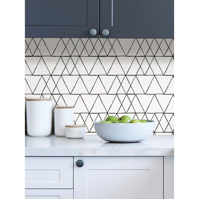 NuWallpaper Black Harris Peel & Stick Wallpaper