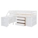 preview thumbnail 44 of 103, Modern Wooden Loft Bed with Retractable Writing Desk and 3 Drawers, Storage Stairs and Shelves