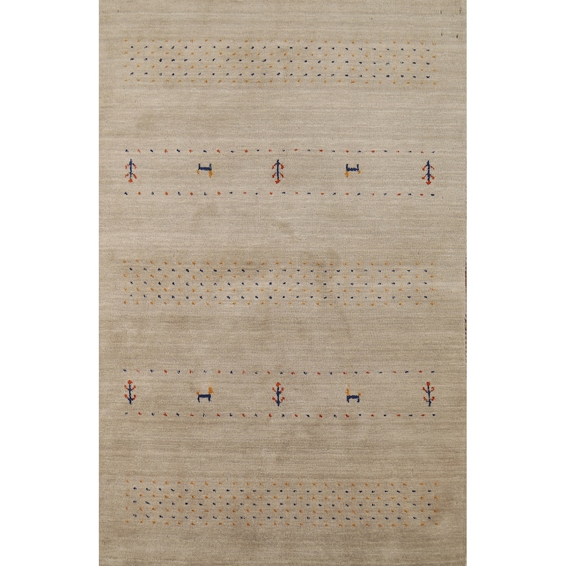 Tribal Gabbeh Oriental Accent Rug Handmade Wool Carpet - 3'11"x 5'10"