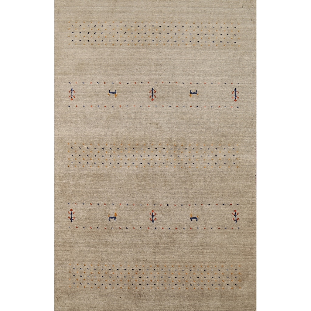 Tribal Gabbeh Oriental Accent Rug Handmade Wool Carpet - 3'11"x 5'10"