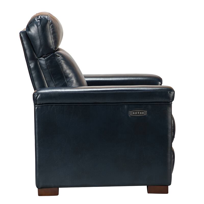 Alicia 34.65" Wide Contemporary Classic Genuine Leather Power Recliner With USB Port
