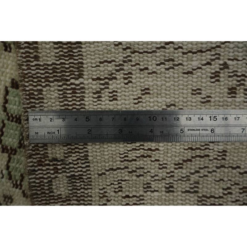 Hand Knotted Oriental 100% Wool Carpet Transitional Floral Green Anatolian Area Rug - 9' 4'' X 5' 2''