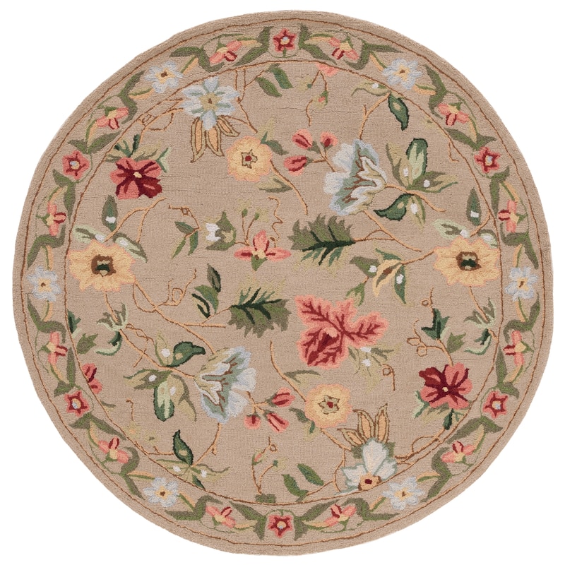 SAFAVIEH Handmade Chelsea Rubi French Country Floral Wool Rug