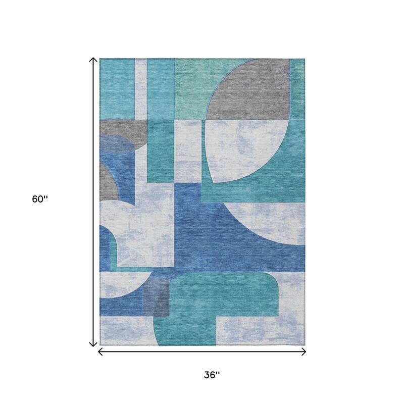 HomeRoots Geometric Modern Rectangle Outdoor Rug