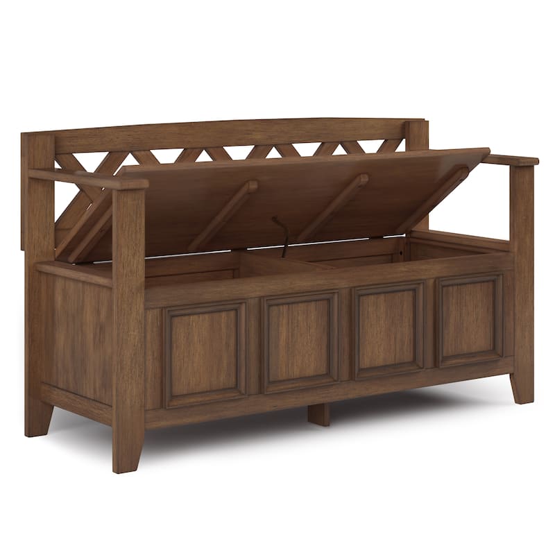 WYNDENHALL Halifax 48 inch Wide Solid Wood Transitional Entryway Bench - 48 Inches wide