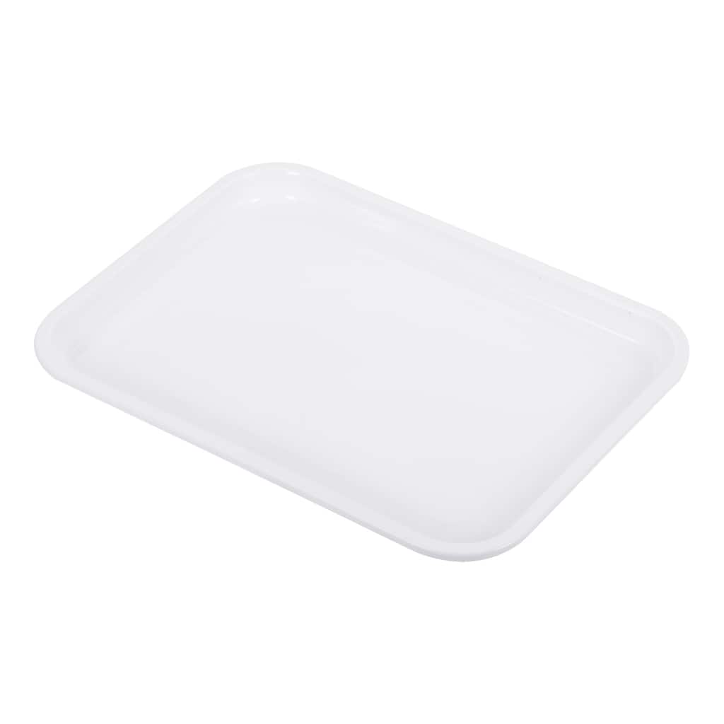 Fast Food Tray, Plastic Serving Tray Reusable Rectangle Tray - White
