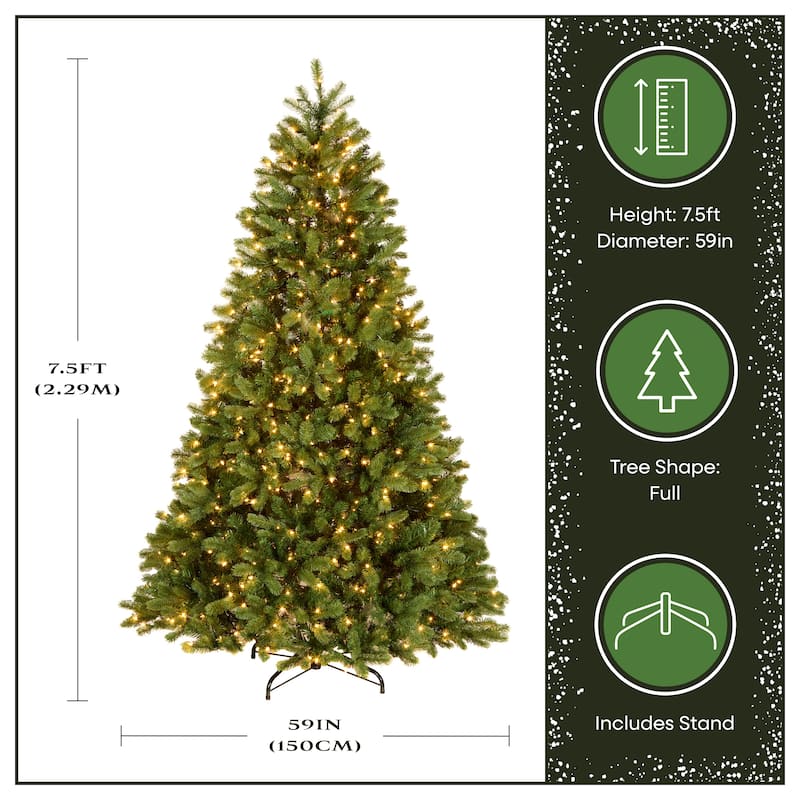 National Tree Company 7.5 ft. Downswept Douglas Tree with Clear Lights - 7.5 Foot