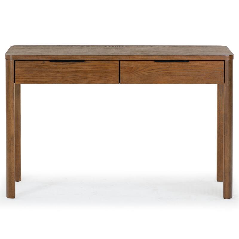 SAFAVIEH Couture Gabrietta 2 Drawer Wood Desk - Medium Oak/Black