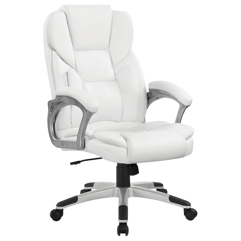 Kaffir Upholstered Adjustable Home Office Desk Chair White - Chrome