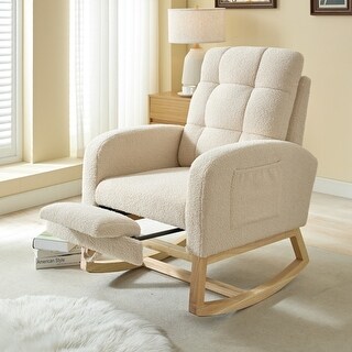 Rocking Chair with Solid Wood Legs - Modern Design and Adjustable ...