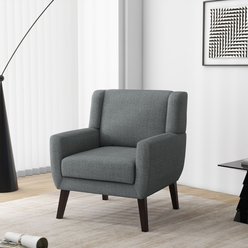 Upholstered Armchair with Wide Back Accent Chair - Grey