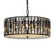 preview thumbnail 2 of 5, 6- Light 20" Black Mondern Farmhouse Crystal Lantern Drum Chandeliers - 20.5"