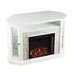 preview thumbnail 14 of 14, Ratner Faux Stone Fresh White Corner Convertible Fireplace