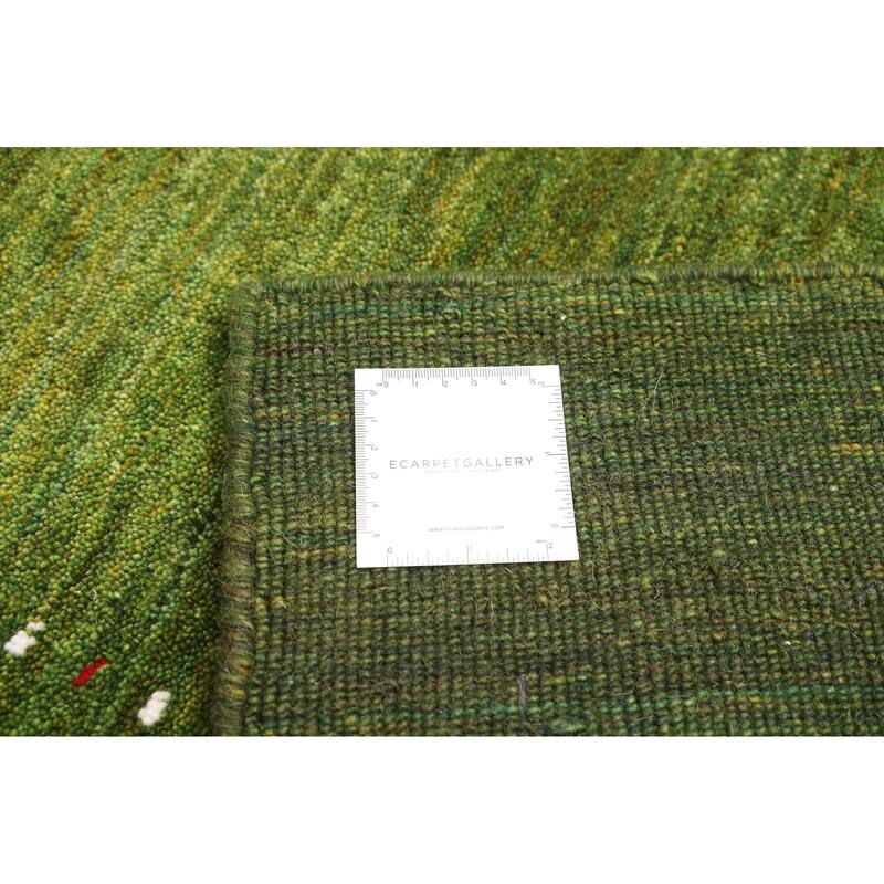 ECARPETGALLERY Hand Loomed Kashkuli Gabbeh Green Wool Rug - 4'11 x 7'9