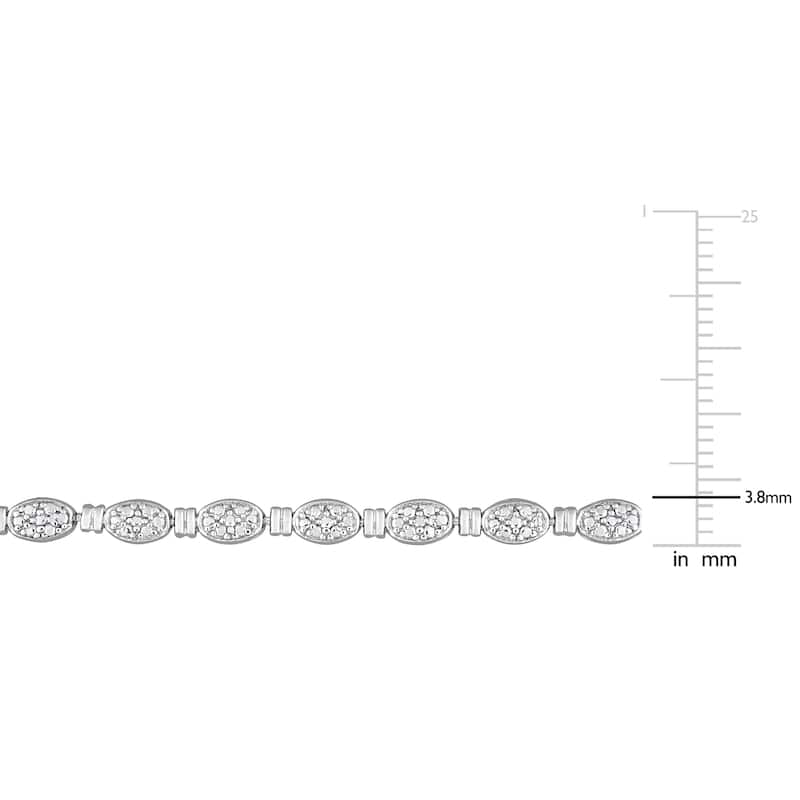 Miadora Sterling Silver 1/2ct TDW Diamond Tennis Necklace