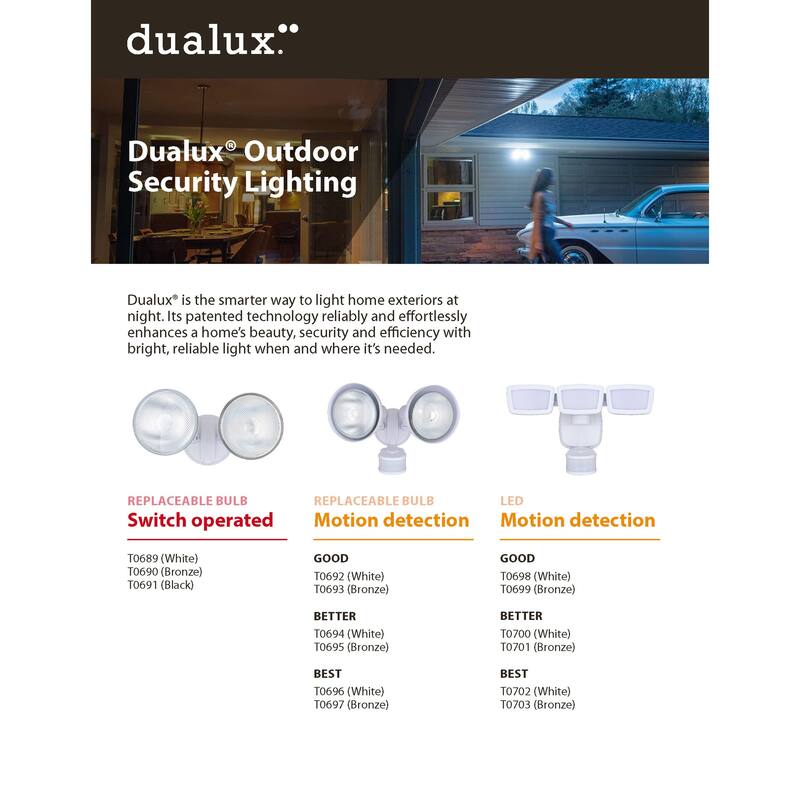 Integrated LED Motion Sensor Dusk to Dawn Outdoor Security Flood Light - 180 Range - 70 Ft