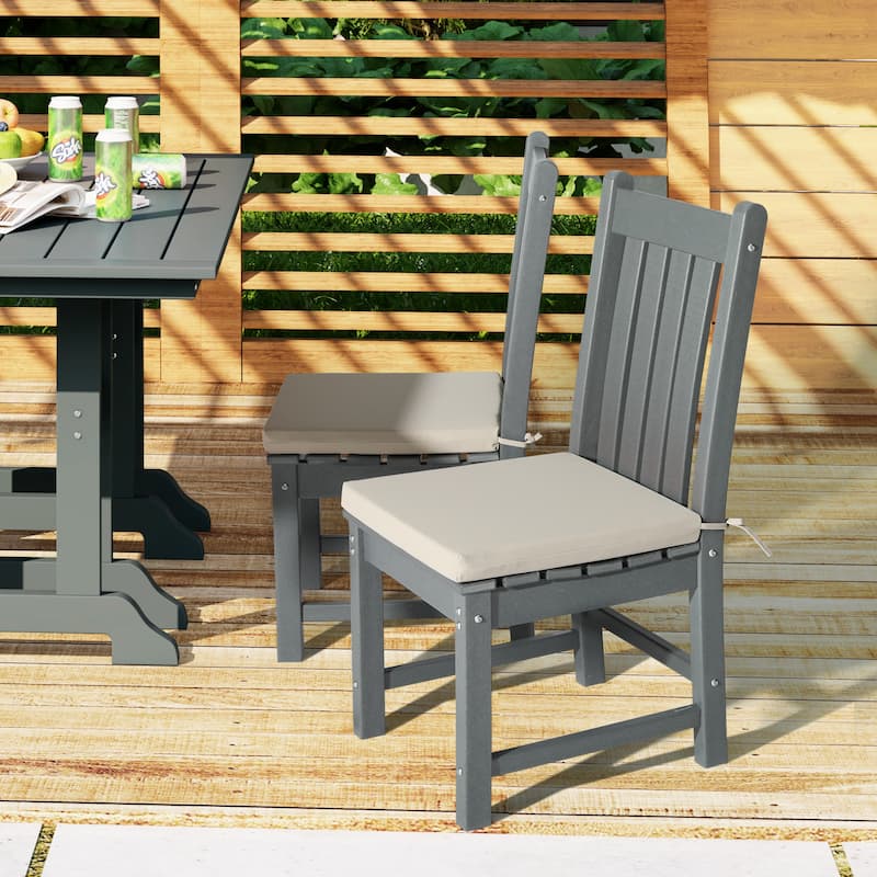 Fading Free All Weather Outdoor Patio Dining Chair Seat Cushions - (Set of 4) - 20" Square - Beige