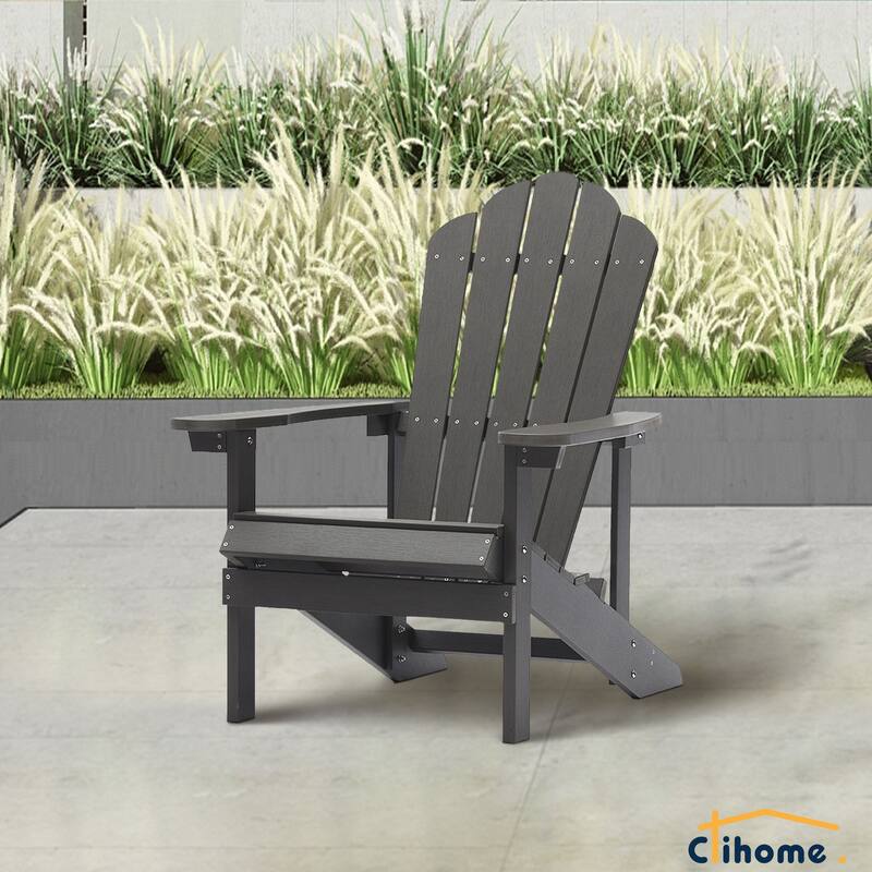 Clihome Outdoor Patio Slat HIPS Adirondack Chair