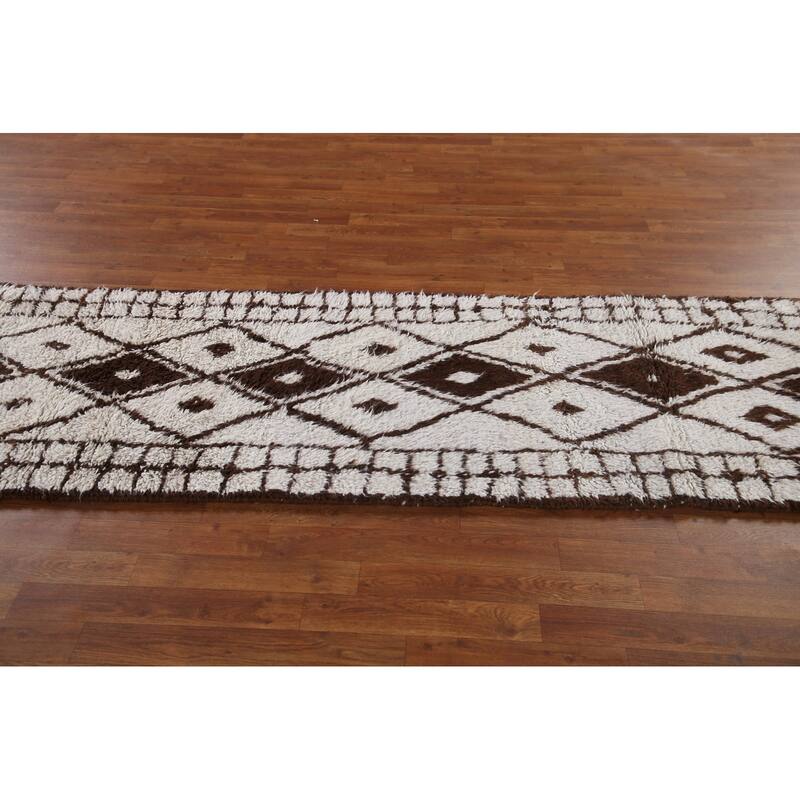 Plush Turkish Anatolian Runner Rug Hand-knotted Tribal Wool Carpet - 2'9"x 13'3"